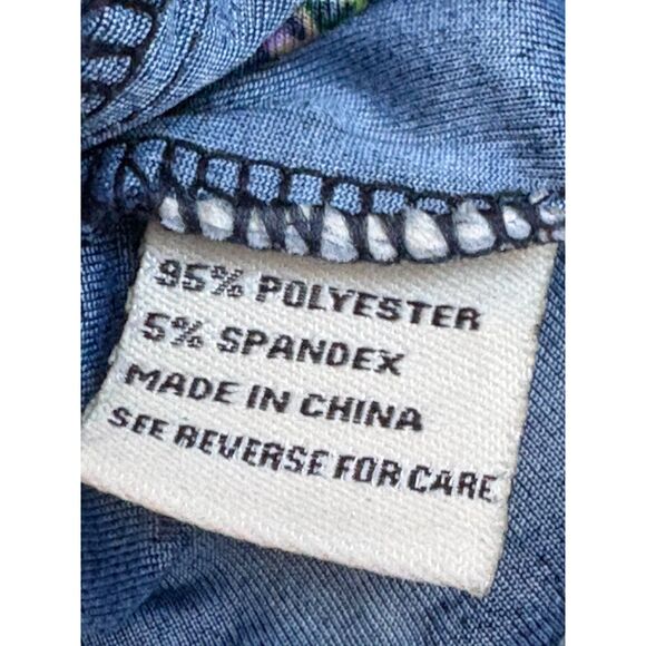 Young USA Navy Blue Floral Midi Open Back Dress Size M Shift Feminine Church - Picture 7 of 10